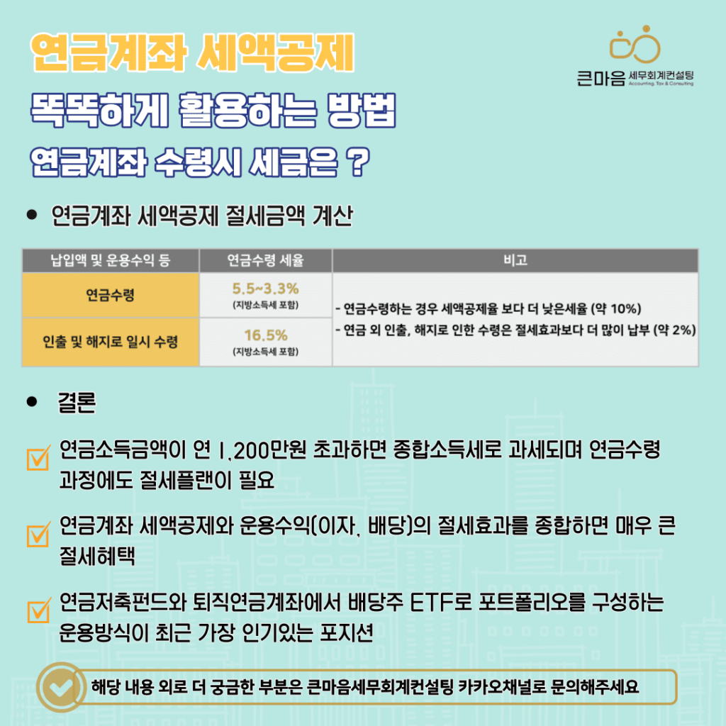 연금수령 세금 정리, 연금수령 절세효과 