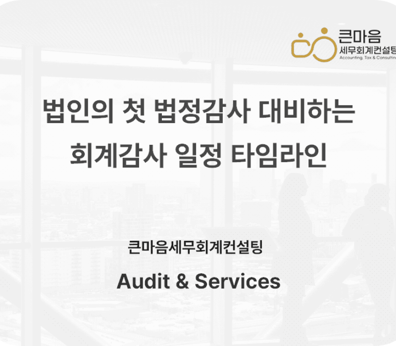 법인의 첫 법정감사 대비하는 회계감사 일정 타임라인 법인의 첫 법정감사 대비하는 회계감사 일정 타임라인
